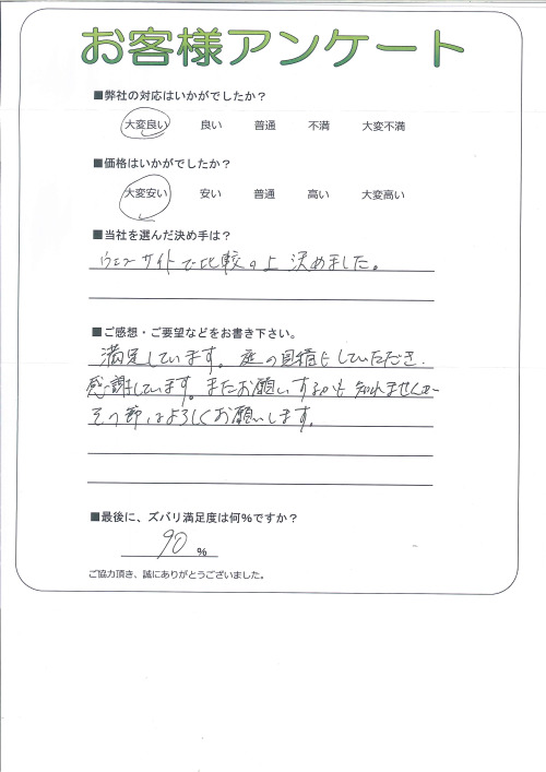 工事の感想を聞かせてください。