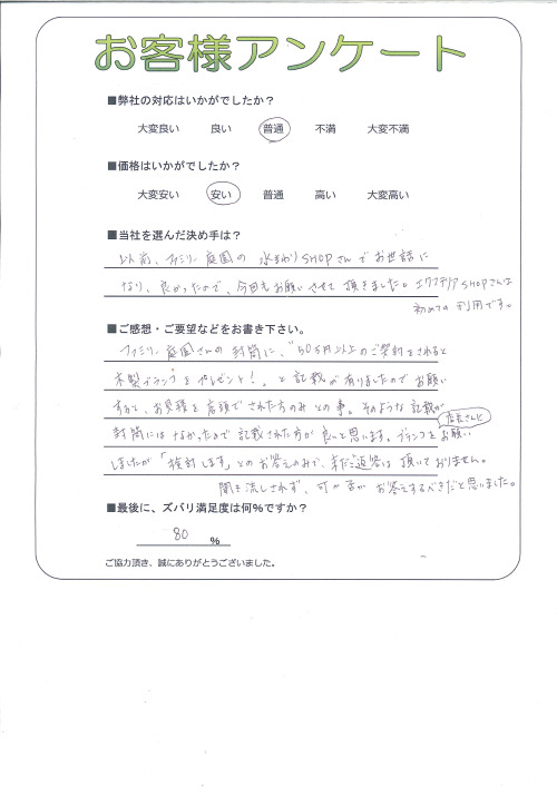 工事の感想を聞かせてください。