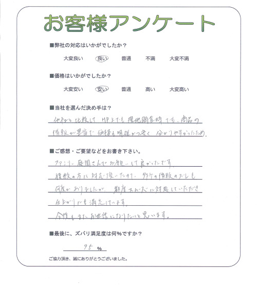 大阪府堺市北区 T様