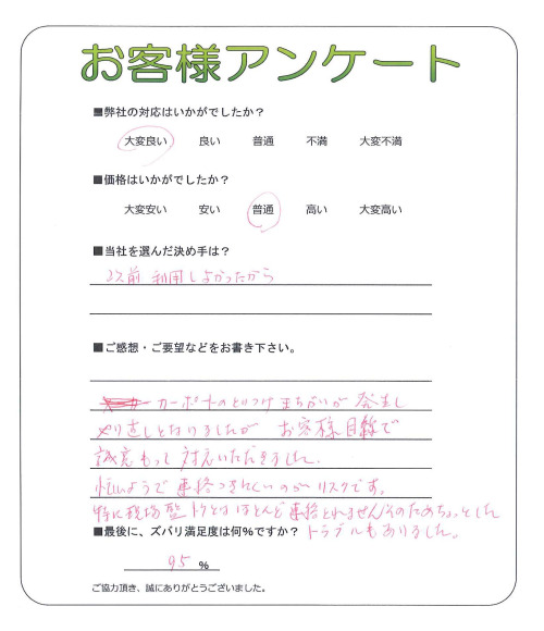 工事の感想を聞かせてください。