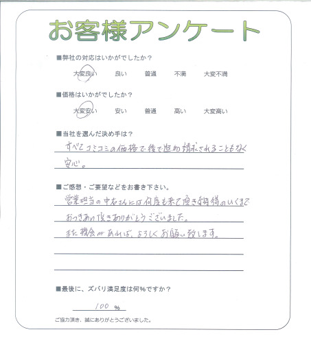 工事の感想を聞かせてください。