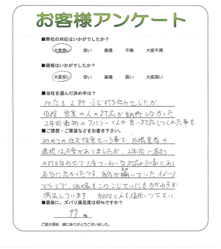 工事の感想を聞かせてください。