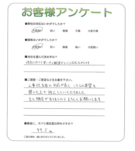 大阪府大阪市鶴見区 M様