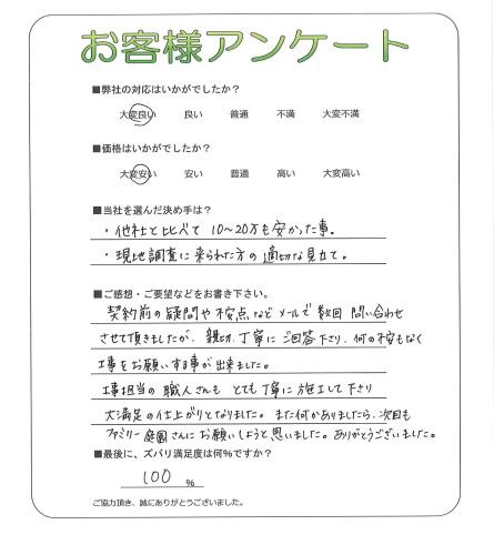 大阪府大阪市旭区 Y様