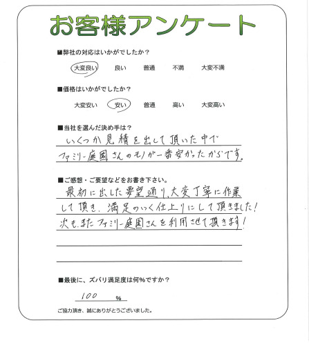工事の感想を聞かせてください。