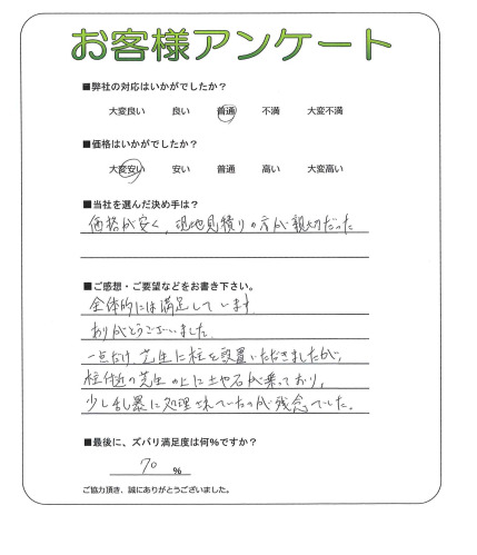 工事の感想を聞かせてください。