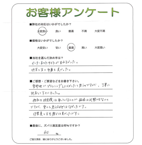 工事の感想を聞かせてください。
