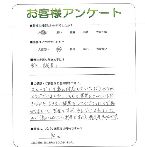 工事の感想を聞かせてください。