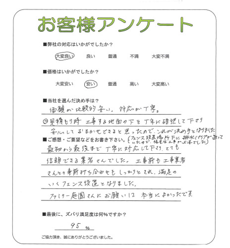 工事の感想を聞かせてください。