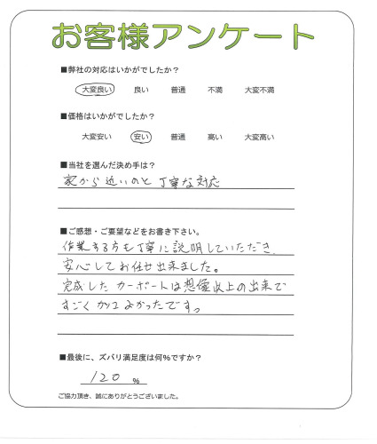 工事の感想を聞かせてください。