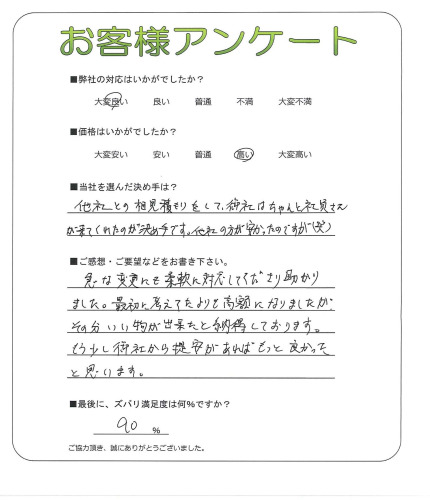 工事の感想を聞かせてください。
