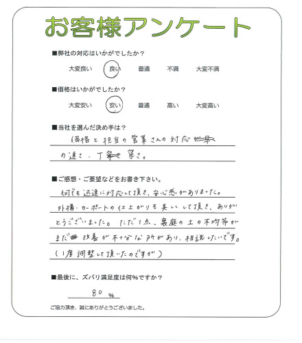 工事の感想を聞かせてください。