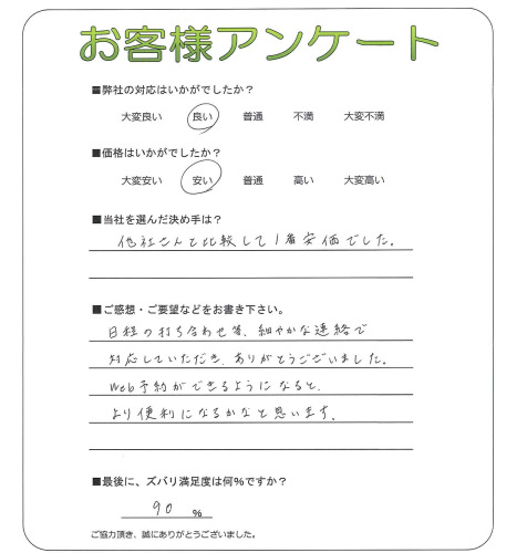 工事の感想を聞かせてください。