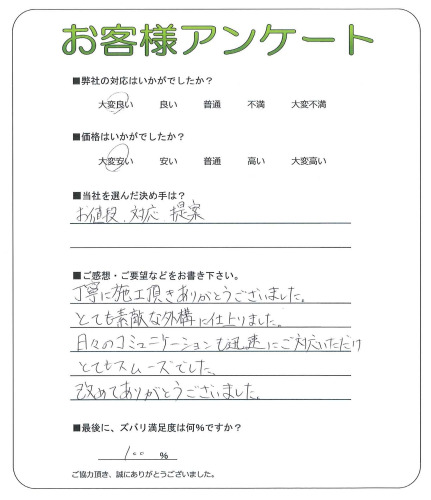 工事の感想を聞かせてください。