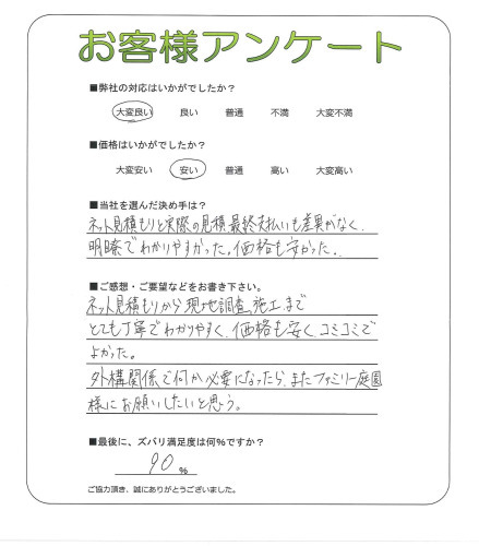 工事の感想を聞かせてください。