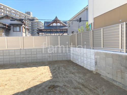 アルミ形材 フェンス YKKAP シンプレオYL1型 横ルーバー 目隠し ブロック塀 (化粧ブロック) 太陽エコブロックス 普通CB
