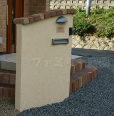 洋風門柱 南欧風 埋め込み式口かね埋め込み式口金ポスト