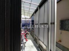 洗濯干し屋根 LIXILリクシル ライザーテラス2(スピーネ) TOSTEMトステム 1階用 F型フラット屋根 物干し 目隠しパネル(前面 正面)2段 目板隙間ふさぎカバー
