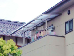 ベランダ屋根 サンクテラス2階 柱なし雨除け屋根 ヴェクターテラス1階