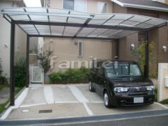 駐車場ガレージ床 土間コンクリート延長 モルタル階段ステップ レンガ花壇