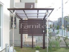 フル木製調自転車バイク屋根 TAKASHOアートポート 目隠しフェンス塀