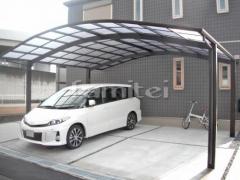 カーポート YKKAP レイナポートグラン 横2台用(ワイド ツイン) R型アール屋根