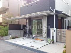 カーポート YKKレイナポートRE1台 前下がり 逆勾配