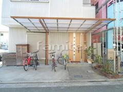 フル木製調自転車屋根 アートポート ベランダ屋根 メニーウェルテラス3階