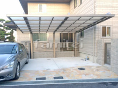 カーポート お庭 床石貼り 花壇