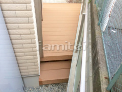 人工木ウッドデッキ 物置 テラス屋根