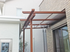フル木製調テラス屋根 YKKサザンテラスパーゴラ1階 フラットテラス1階