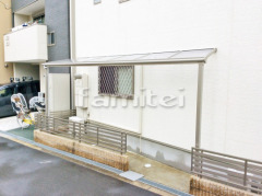 雨除け屋根 YKKヴェクター1階 斜めカット