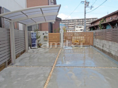 駐車場ガレージ床 土間コンクリート 化粧砂利目地