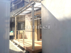 洗濯干し屋根 ウッドデッキ フェンス