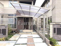 カーポート 洗濯干し屋根 人工木ウッドデッキ