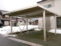 積雪カーポート YKKジーポートneoA 積雪100cm対応 折板屋根 横2台