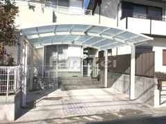 カーポート YKKレイナポート横2台 人工木ウッドデッキ リウッドデッキ