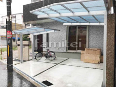 カーポート YKKAP エフルージュグラン 1台用(単棟) F型フラット屋根 自転車バイク屋根 エフルージュグランミニ サイクルポート F型フラット屋根