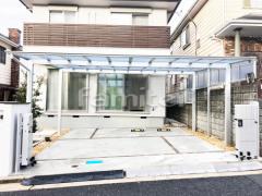 カーポート LIXILネスカF横2台・洗濯干し屋根 独立式フーゴF1階
