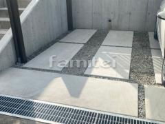 目地 バラス砕石 防草シート加工