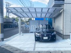 カーポート2台(ワイド) ツイン YKKAP エフルージュ FIRST EX フラット屋根 後ろ柱