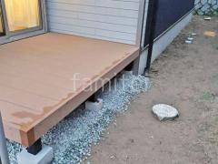 人工木ウッドデッキ YKKリウッドデッキ 雨除け屋根 LIXILスピーネ1階