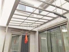 1階テラス屋根 (雨除け) 三協アルミ レボリューA F フラット屋根 スタンダード 壁付