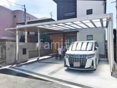 カーポート3台 (横ワイド トリプル) LIXIL アーキフィールド カールーフ フラット屋根 吊り下げ屋根