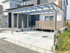 カーポート 人工木材ウッドデッキ