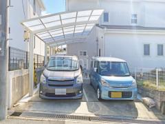 カーポート1台+延長 (1.5台縦連棟) LIXIL ネスカR アール屋根