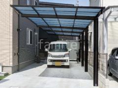カーポート2台(縦) 連棟 YKKAP エフルージュ FIRST フラット屋根