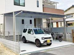 カーポート3台 (横ワイド トリプル) YKKAP エフルージュ FIRST フラット屋根