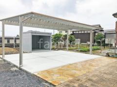 カーポート3台 (横ワイド トリプル) YKKAP 木製調 エフルージュ 積雪50cm対応 フラット屋根