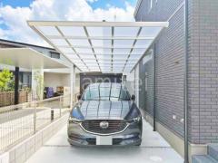 カーポート1台 (単棟) LIXIL アーキフラン フラット屋根 後ろ柱